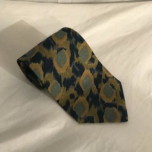 Giorgio Armani Taupe/Turquoise/Navy 100% Silk Tie